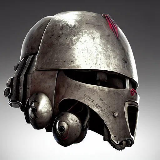 Prompt: grimdark adeptus mechanicus helmet, unreal engine, 8 k, ultra realistic, ultra detail