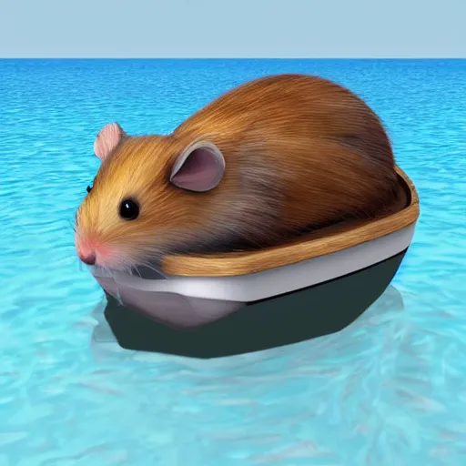 Image similar to a giant hamster boat photorealistic