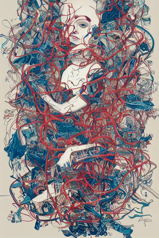 Image similar to artwork by james jean