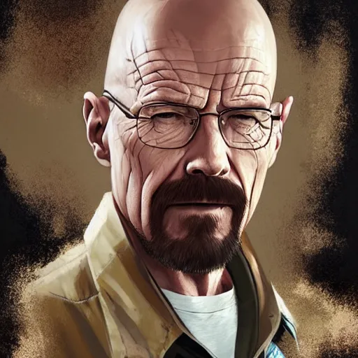 Image similar to portrait of Walter White as a Farcry character, in the style of Farcry, intricate, headshot, highly detailed, artstation, concept art, sharp focus, illustration, art by artgerm and greg rutkowski