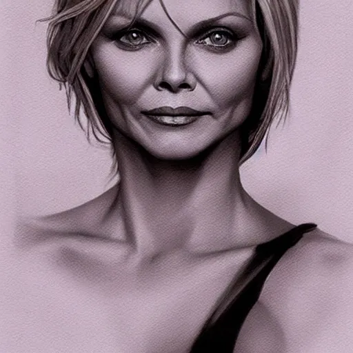 Prompt: amazing lifelike award winning pencil illustration of Michelle pfeiffer in scarface trending on art station artgerm Greg rutkowski cinematic