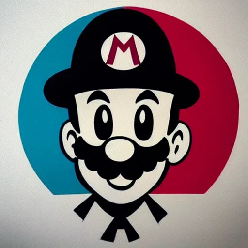 Prompt: tattoo design, stencil, portrait of mario from mario brothers by artgerm