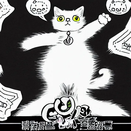 Prompt: manga cats comic anime