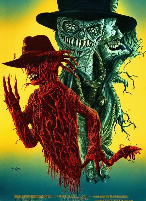 Image similar to a nightmare on elm street movie poster art by matthew joseph peak