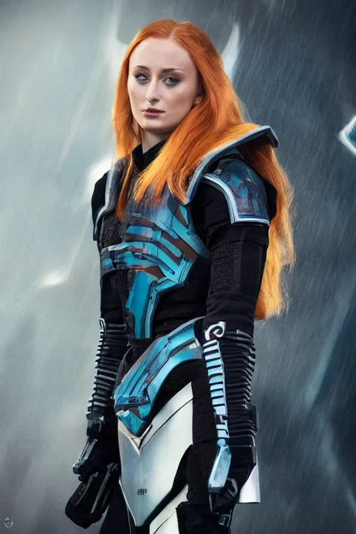 Image similar to Sophie Turner with a N7 armor