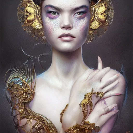 Prompt: A masterpiece portrait of a Incredibly beautiful queer blind sun princess beautiful girl. The Queen of the rats.medium shot, intricate, elegant, highly detailed. trending on artstation, digital art, by Stanley Artgerm Lau, WLOP, Rossdraws, James Jean, Andrei Riabovitchev, Marc Simonetti, Yoshitaka Amano