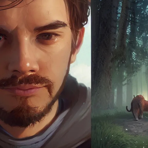 Prompt: highly detailed portrait, young man 🐻, in gta v, stephen bliss, unreal engine, fantasy art by greg rutkowski, loish, rhads, ferdinand knab, makoto shinkai and lois van baarle, ilya kuvshinov, rossdraws, tom bagshaw, global illumination, radiant light, detailed and intricate environment