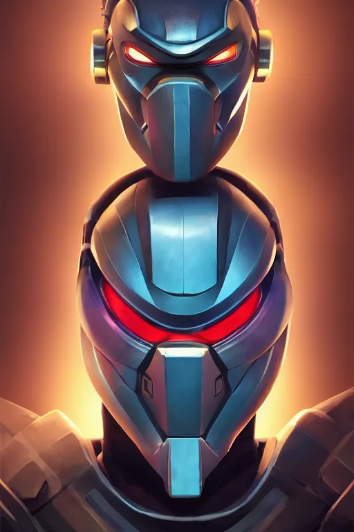 Image similar to epic mask helmet robot ninja portrait stylized as fornite style game design fanart by concept artist gervasio canda, behance hd by jesper ejsing, by rhads, makoto shinkai and lois van baarle, ilya kuvshinov, rossdraws global illumination radiating a glowing aura global illumination ray tracing hdr render in unreal engine 5