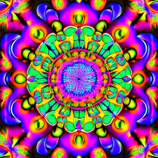 Image similar to psychedelic fractal mandala pattern