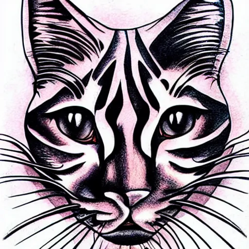 Image similar to circus cat tattoo design