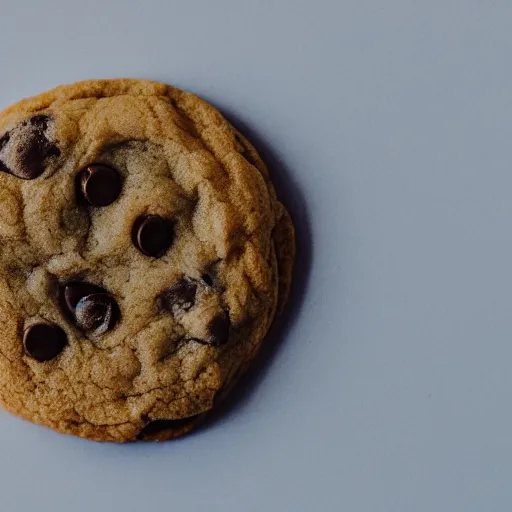 Image similar to the moon as a chocolate chip cookie, 4k food photograph