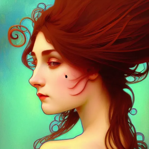 Image similar to bundt ((face)), digital art, cinematic, concept art, 8k, painting, imaginefx, cgsociety, art nouveau, Alphonse Mucha, trending on artstation, medium shot, head shot