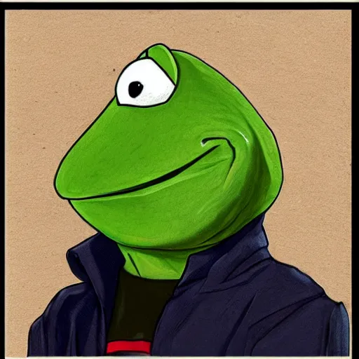 Prompt: anime kermit