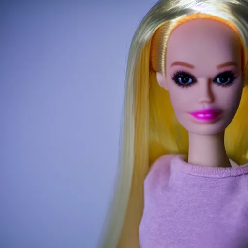 Prompt: ugly creepy Barbie doll, ethereal volumetric light, sharp focus