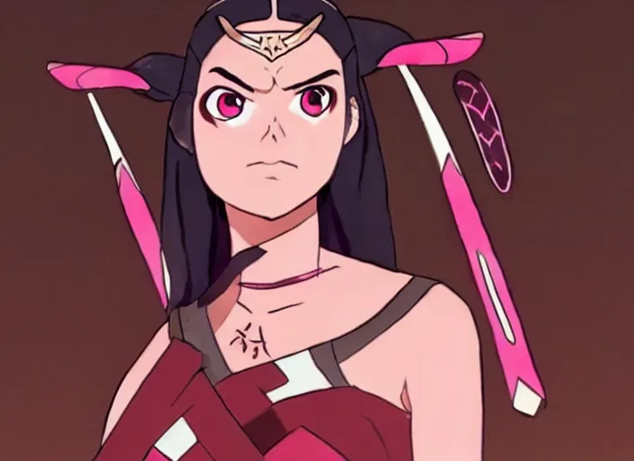 Image similar to gal gadot as nezuko from demon slayer anime