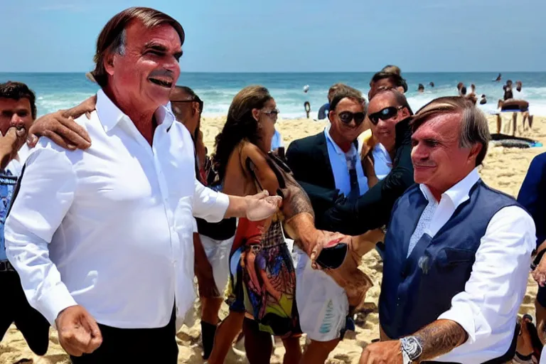 Image similar to president bolsonaro on the beach