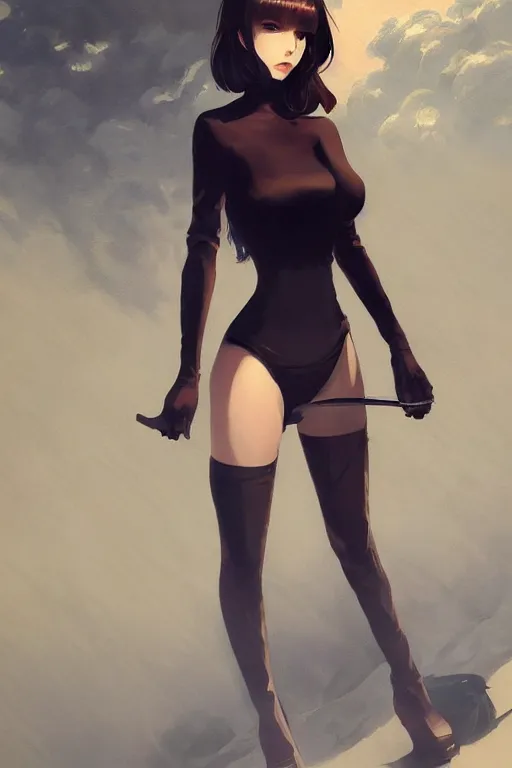 Image similar to full body shot, intriguing outfit, fine - face, realistic shaded perfect body, fine details. night setting. very anime style. realistic shaded lighting poster by ilya kuvshinov katsuhiro, magali villeneuve, artgerm, jeremy lipkin and michael garmash, rob rey and kentaro miura style, trending on art station