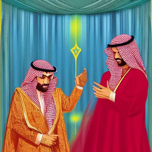 Image similar to steventheartist on instagram art of a saudi wedding