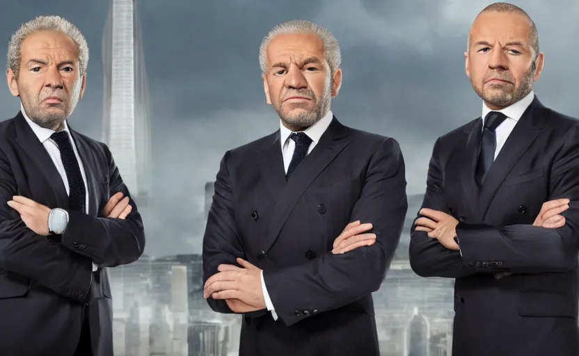 Image similar to alan sugar hands wailing. dream sequence. the apprentice