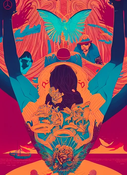 Prompt: concert poster for every time i die, band, music, tristan eaton, victo ngai, artgerm, rhads, ross draws