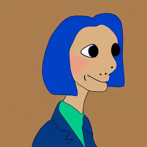 Image similar to bojack horseman style portrait of phoebe buffay