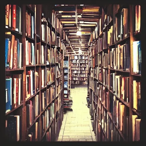 Image similar to “lost in a labyrinth that is Powell’s City of Books”