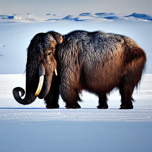 Prompt: a wooly mammoth in the artic