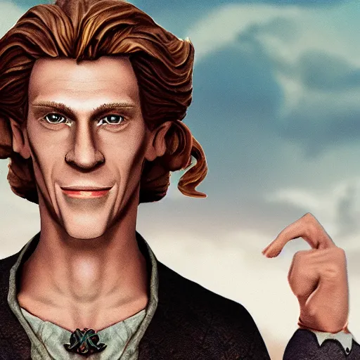 Image similar to casting photo for the role of guybrush threepwood. canon 5 d mark iii, photorealistic, polaroid filter