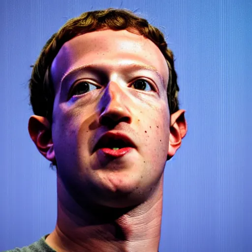 Image similar to a high-resolution photo of Mark Zuckerberg looking human