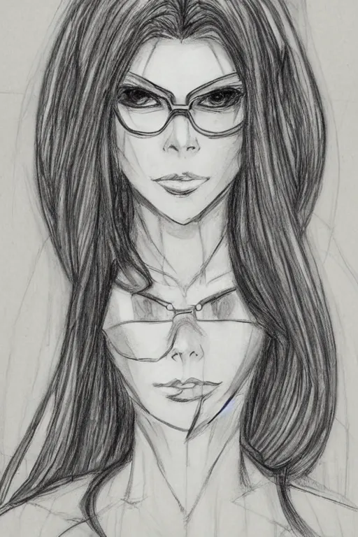 Prompt: Sketch portrait of fully clothed Bayonetta in the style of Da Vinci