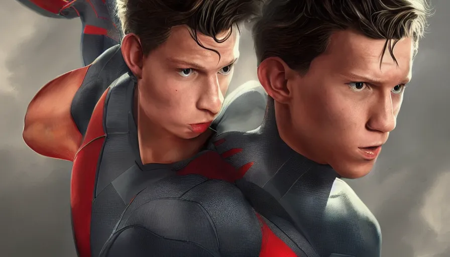 Prompt: Tom Holland is Robin, hyperdetailed, artstation, cgsociety, 8k