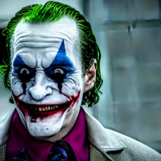 Prompt: film still of Ted Raimi as joker in the new Joker movie