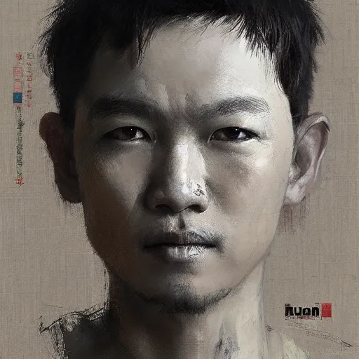 Image similar to vietnamese male portrait by ruan jia