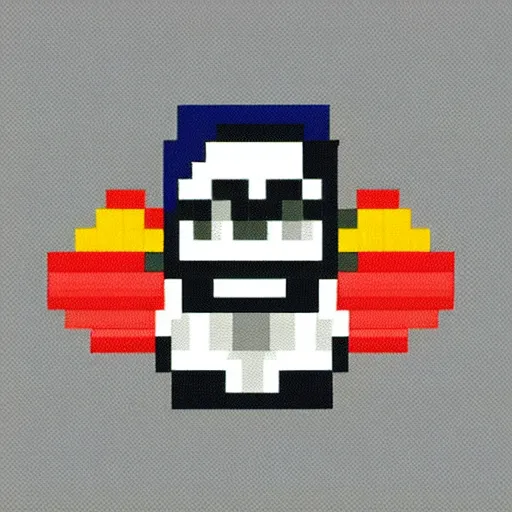 Prompt: pixel art soviet penguin commander video game character