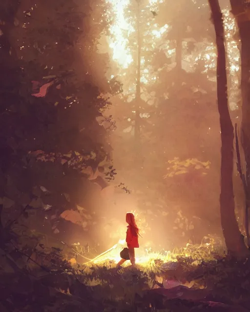 Image similar to A girl camping in the woods, Full shot, Atmospheric lighting, By Makoto Shinkai, Stanley Artgerm Lau, WLOP , Rossdraws, James Jean, Andrei Riabovitchev, Marc Simonetti, krenz cushart, Sakimichan, D&D trending on ArtStation, digital art.