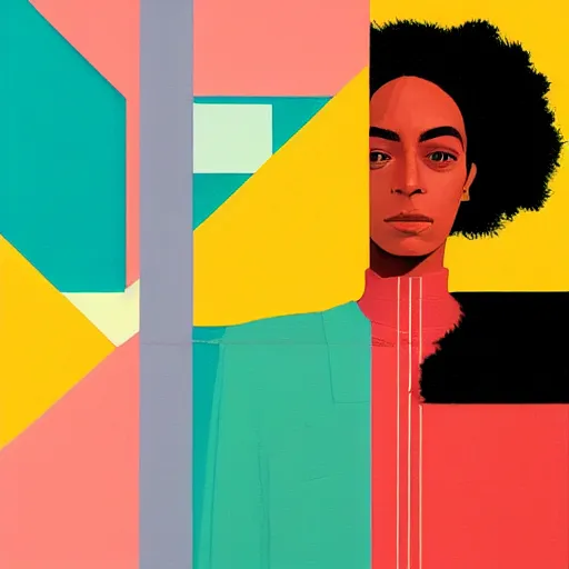 Image similar to Solange Knowles profile picture by Sachin Teng, asymmetrical, Organic Painting , Matte Painting, geometric shapes, hard edges, graffiti, street art:2 by Sachin Teng:4