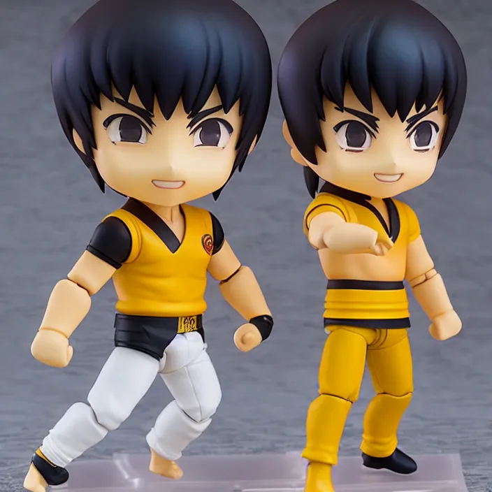 Prompt: Bruce Lee, An anime Nendoroid of Bruce Lee, figurine, detailed product photo