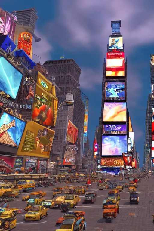 Prompt: Times Square in the style of Stormwind in World of Warcraft, unreal engine 8k resolution