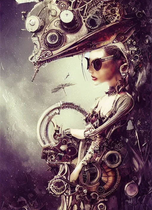 Prompt: white rabbit, steampunk googles, highly detailed, cinematic, 8 k, by megan duncanson, benjamin lacombe, adrian borda, stanley artgermm, tom bagshaw, craig mullins, carne griffiths, ayami kojima, beksinski, giger, trending on deviantart, hyper detailed, horror, full of colour