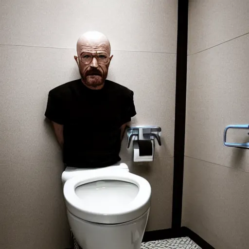 Image similar to walter white in a toilet