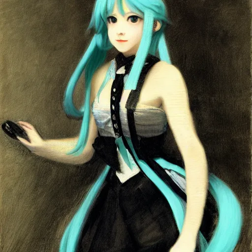 Image similar to Hatsune Miku by Camille Corot