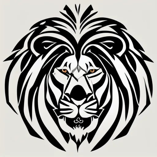 Image similar to Lion logo by Tristan Eaton, geometric, vector, symmetrical, minimalism, trending dribbble, behance