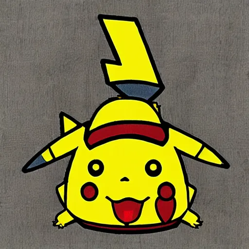 Image similar to a denim Pikachu