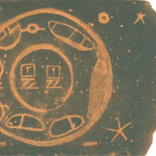 Image similar to the planet jupiter as a southwestern petroglyph