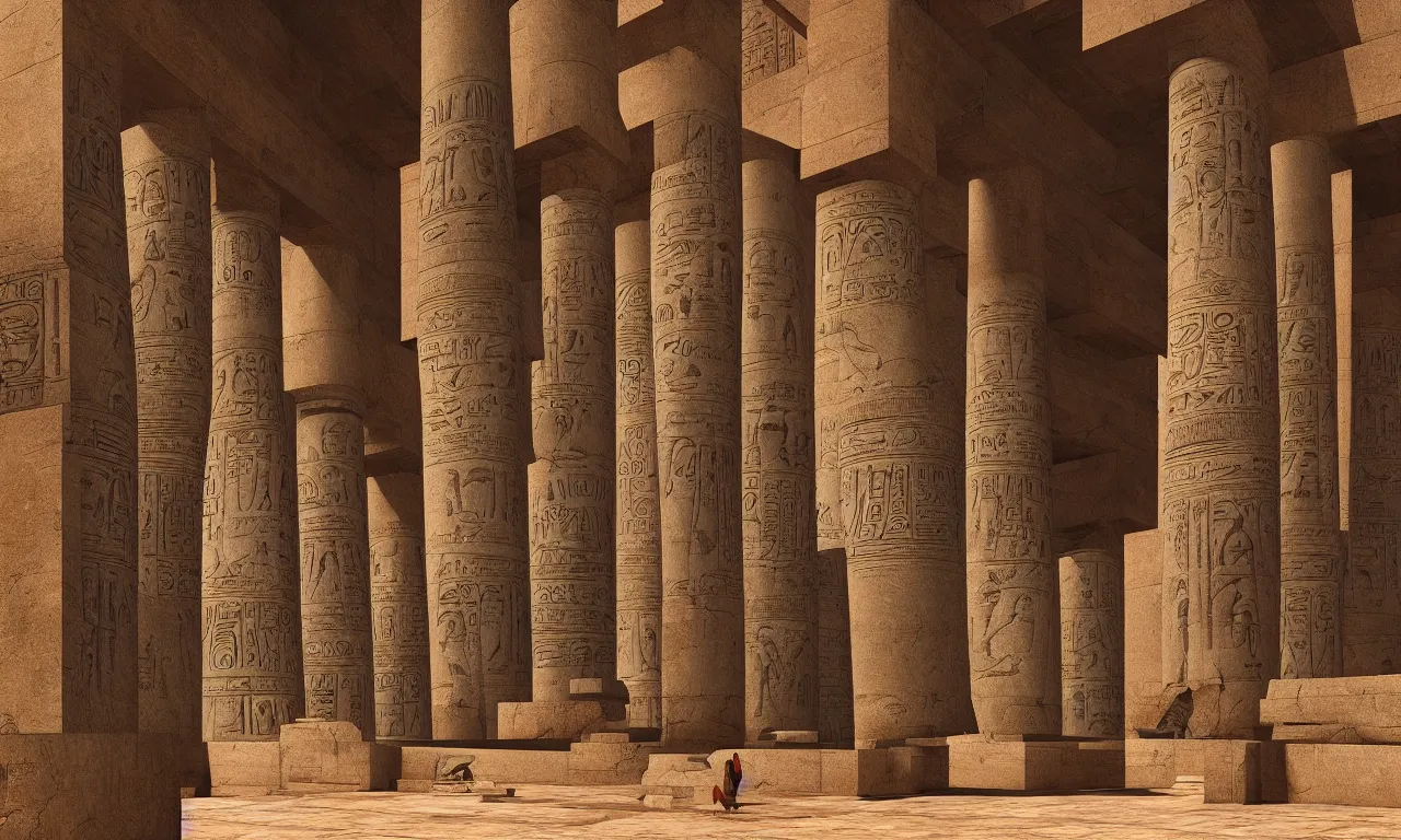 Image similar to beautiful ancient egyptian temples, vivid colors, high details, cinematic, 8k resolution, beautiful detailed, photorealistic, digital painting, artstation, concept art, smooth, sharp focus, illustration, fantasy background, artstation trending, octane render, unreal engine