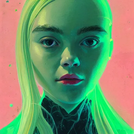 Image similar to Elle Fanning in glowing green radiation picture by Sachin Teng, asymmetrical, dark vibes, Realistic Painting , Organic painting, Matte Painting, geometric shapes, hard edges, graffiti, street art:2 by Sachin Teng:4