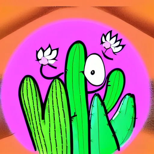 Prompt: : cartoon cactus character