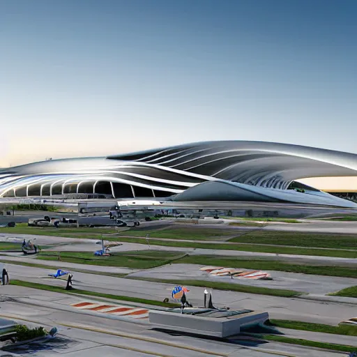 Image similar to dallas forth worth international airport designed by Zaha Hadid