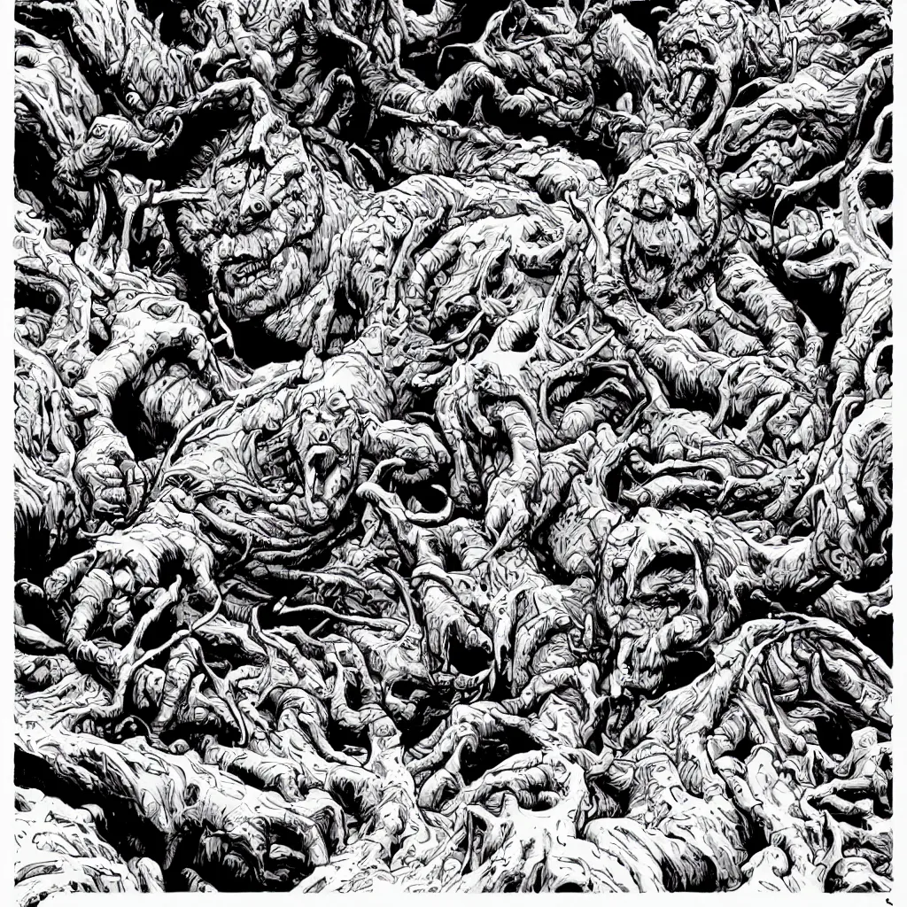 Image similar to the thing 1 9 8 2 movie monster, in the style of james jean and laurie greasley, dynamic composition, dramatic lighting, hyper - realistic, ultra detailed