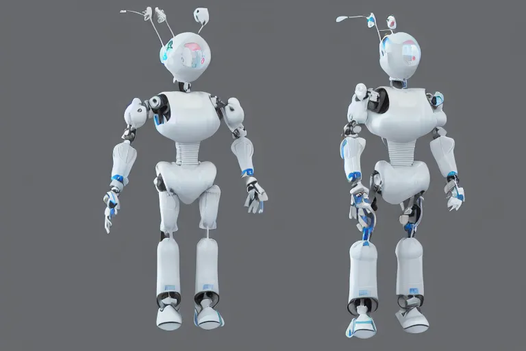 Image similar to 3D character model of arcane robot hero robot in cleanroom